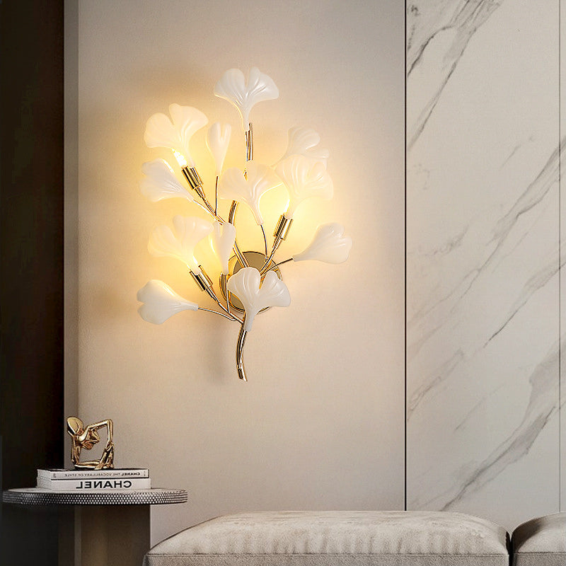 Glazed Kew Tree Leaf Wall Light